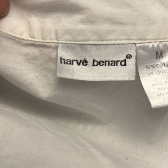 Harve Benard White Blouse w/ 3/4 Tie Sleeves | Size Medium - Picture 6 of 7